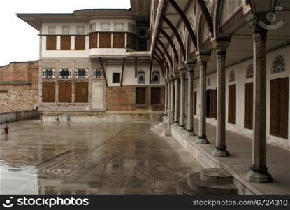 Inner yard of Harem in Topkapi palace, Istanbul, Turkey