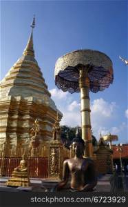 Inner yard of Wat Phra That Doi Suthep, Chiang Mai, thailand