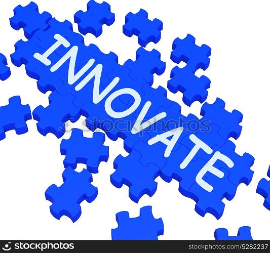 Innovate Puzzle Shows Creative Design And Innovation