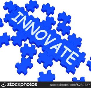 Innovate Puzzle Shows Creative Design And Innovation
