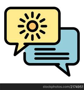 Innovation chat icon. Outline innovation chat vector icon color flat isolated. Innovation chat icon color outline vector