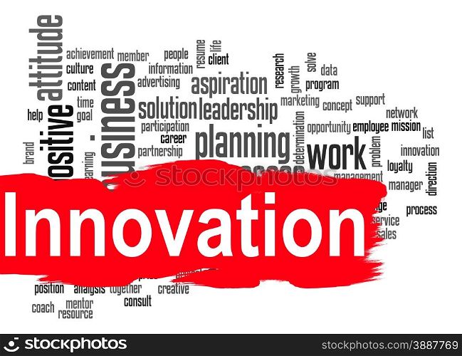 Innovation word cloud image with hi-res rendered artwork that could be used for any graphic design.. Teamwork word cloud