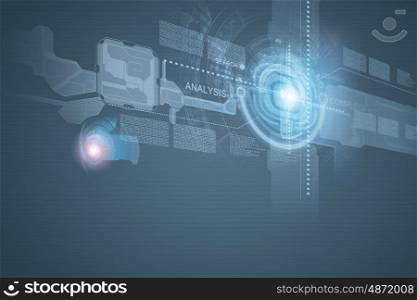 Innovative technologies. Background conceptual image of digital 3d icons