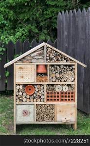 Insect hotel in a garden