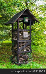 insect hotel. Wooden insect house