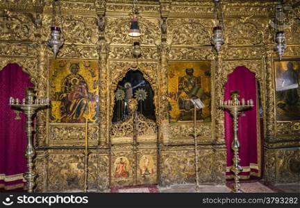 Inside an old Orthodox church