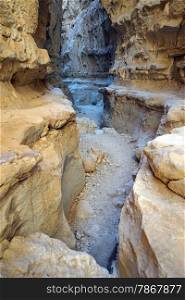 Inside Barak canyon in Negev cdesert in Israel