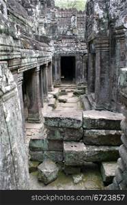 Inside Bayon temple, Angkor, Cambodia