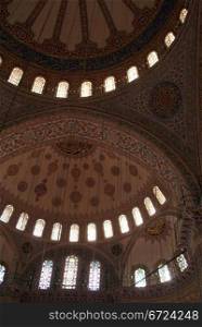 Inside blue mosque in Istanbul, Turkey