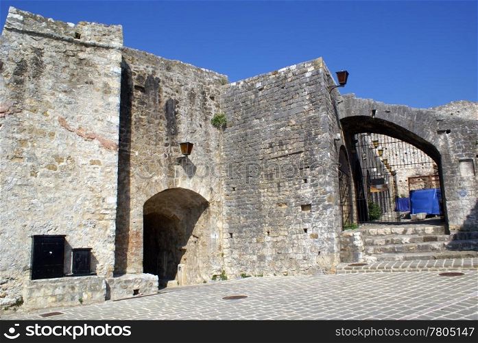 Inside fortress in Ultsin, Montenegro