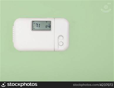 Inside home temperature thermostat set to seventy one degrees fahrenheit