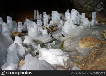 Inside Ice cave in Durmitor, Montenegro