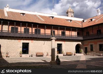 Inside inner yard of old palace in Potosi, Bolivia