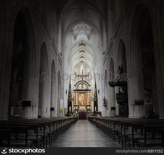 Inside of a creepy old church - Vintage dirty look