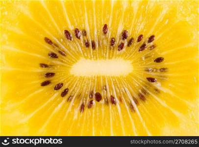 Inside of golden kiwi fruit