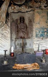 Inside old chinese shrine in Jixiang, China