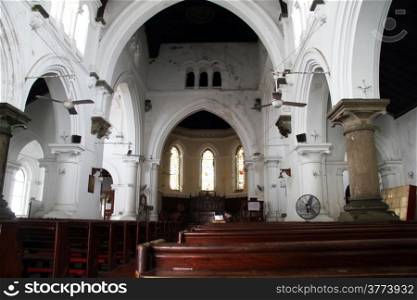 Inside old church in Gale, Sri Lanka