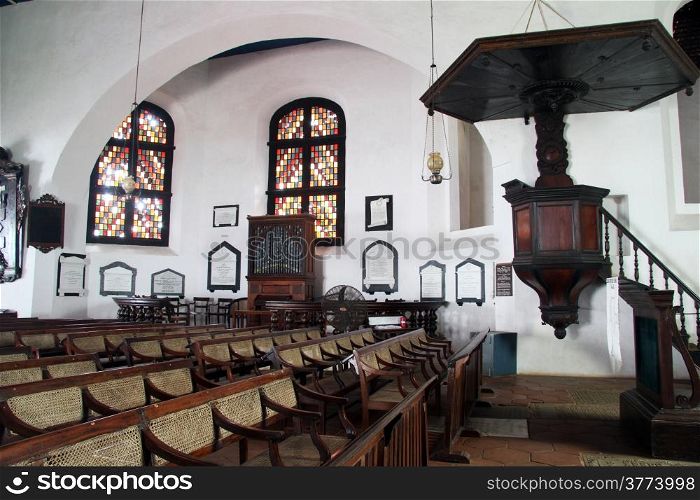 Inside old dutch church in Gale, Sri Lanka