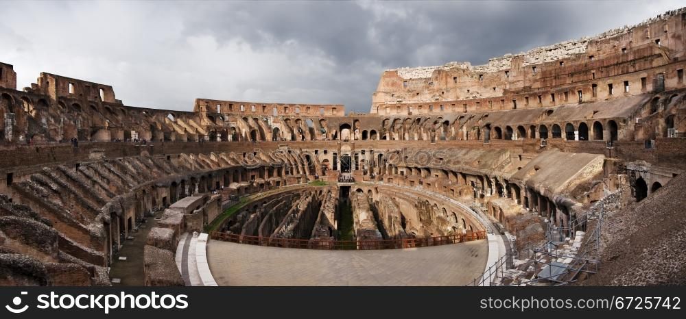 Inside The Colosseum, panorama