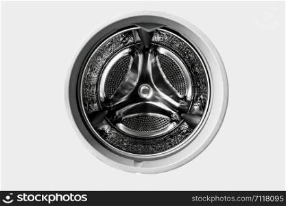Inside the washing machine with clipping path
