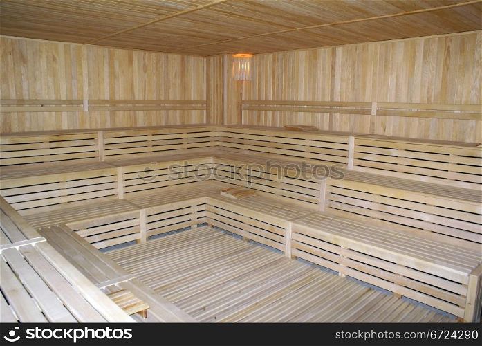 Inside turkish wooden sauna, Turkey