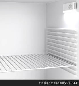 Inside view of an empty refrigerator