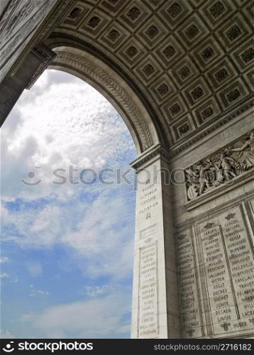 Inside view of the Arc de Triomphe