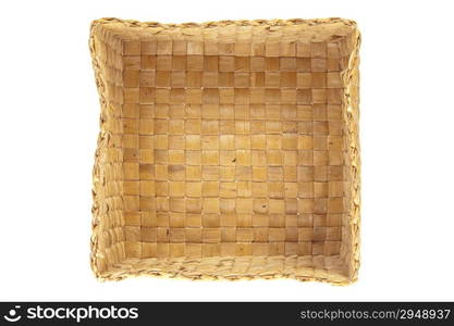 inside wicker basket isolated top view