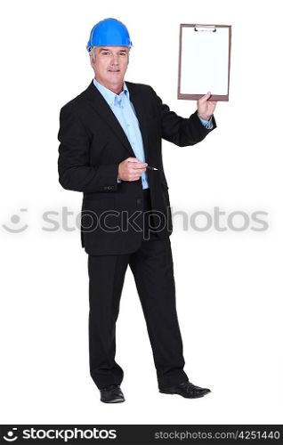 Inspector with a clipboard