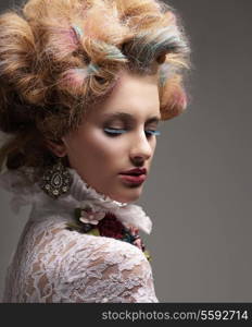 Inspiration. Fashion Model with Colorful Dyed Hair