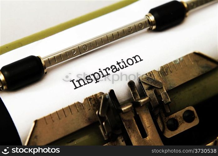 Inspiration text on typewriter