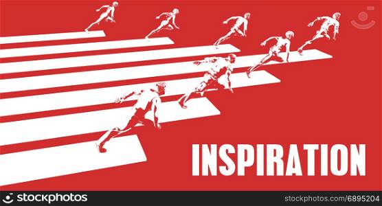 Inspiration with Business People Running in a Path. Inspiration