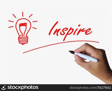 Inspire and Lightbulb Referring to Inspiration Motivation and Influence