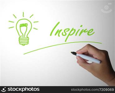 Inspire concept icon means to motivate someone by stimulating excitement. To stir up and impassion them - 3d illustration