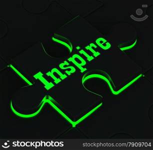 Inspire Glowing Puzzle Showing Encouragement, Inspiration And Incentive