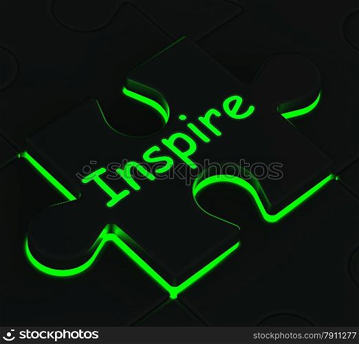 Inspire Glowing Puzzle Shows Motivation, Inspiration And Advice