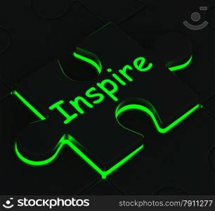 Inspire Glowing Puzzle Shows Motivation, Inspiration And Advice