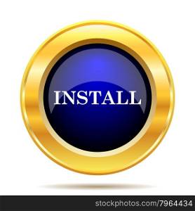 Install icon. Internet button on white background.