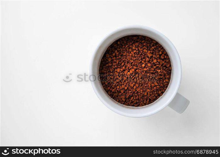 instant coffee in cup isolated on white with clipping path