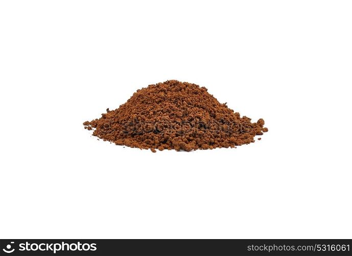 Instant coffee on white