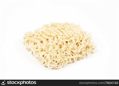 instant noodle. Cube isolated on white background. Dried instant noodles