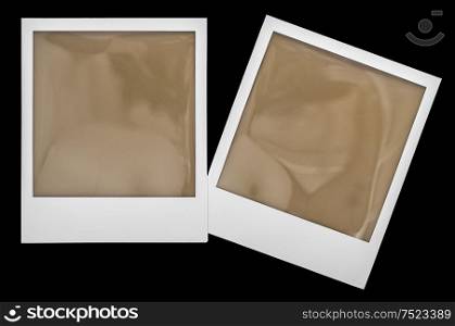 Instant polaroid photo frames isolaten on black background