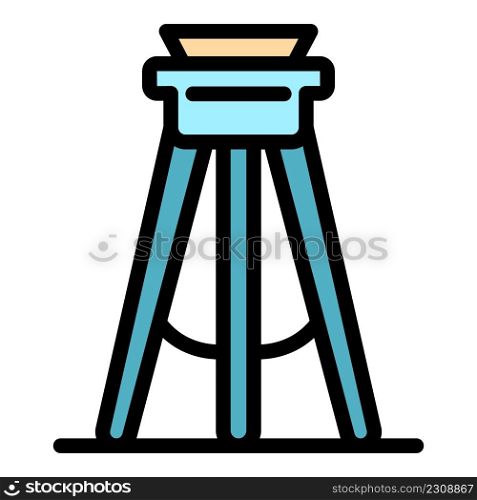 Instrument tripod icon. Outline instrument tripod vector icon color flat isolated. Instrument tripod icon color outline vector