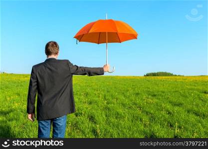insurance agent provides protection. conceptual photo
