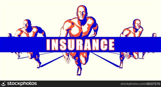 Insurance as a Competition Concept Illustration Art. Insurance