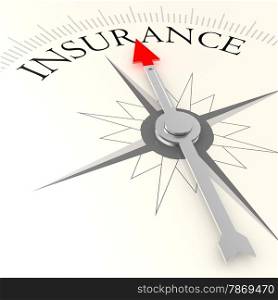 Insurance compass image with hi-res rendered artwork that could be used for any graphic design.. Insurance compass
