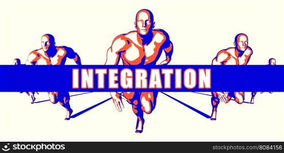 Integration as a Competition Concept Illustration Art. Integration
