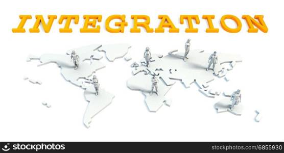 integration Concept with a Global Business Team. integration Concept with Business Team