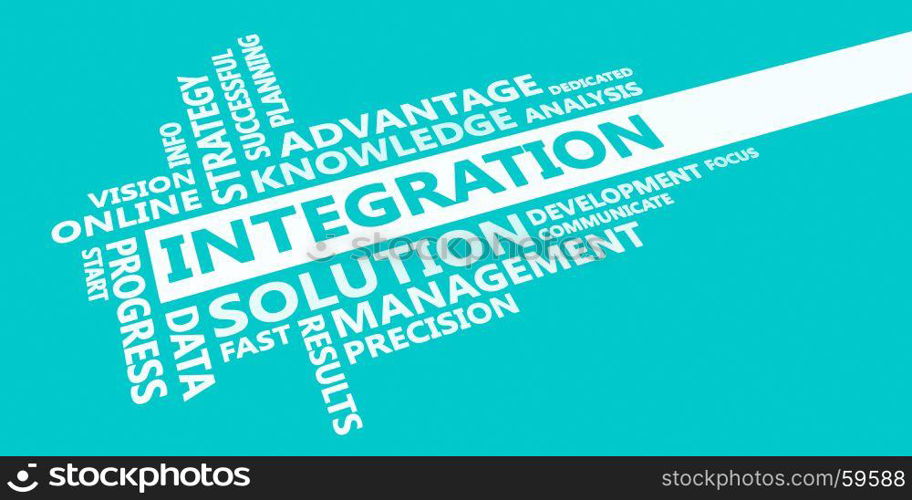 Integration Presentation Background in Blue and White. Integration Presentation Background