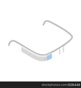 Interactive glasses icon in isometric 3d style on a white background. Interactive glasses icon, isometric 3d style